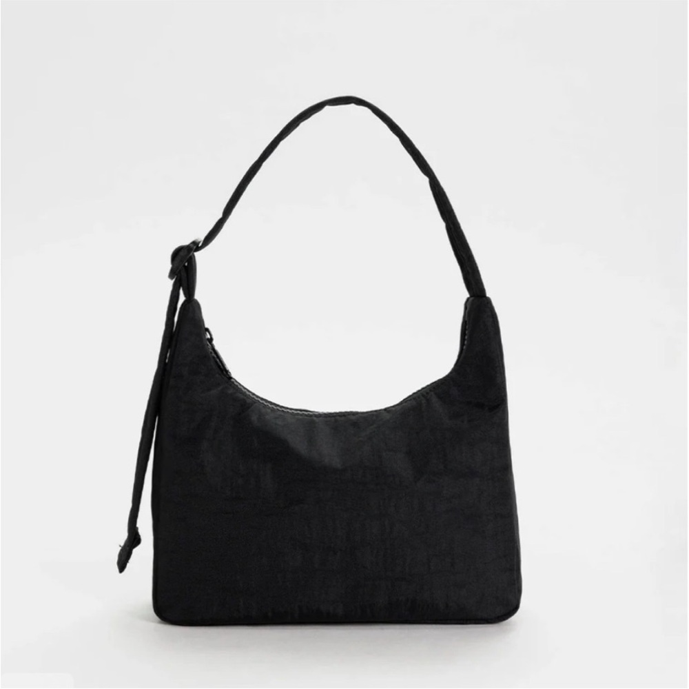 BAGGU Black Nylon Mini Shoulder Bag